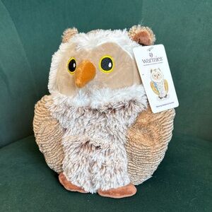 Warmies Plush Owl Stuffed Animal - Cream and Brown